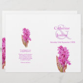 Orchid Aquarellfarben Rosa flaches Hochzeitsprogra (Vorne/Hinten)
