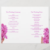 Orchid Aquarellfarben Rosa flaches Hochzeitsprogra (Rückseite)