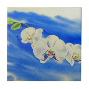 Orchid Aquarellmalerei, Brise, Wolken Fliese