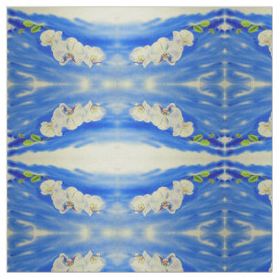 Orchid Aquarellmalerei, Brise, Wolken Mandala Stoff
