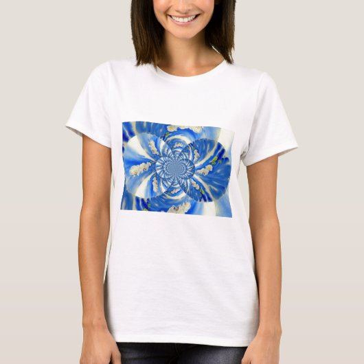 Orchid Aquarellmalerei, Brise, Wolken Mandala T-Shirt (Vorderseite)