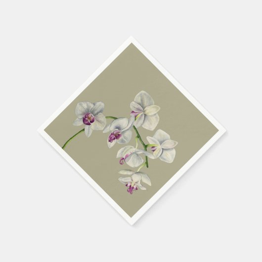 Orchid-Aquarellmalerei Serviette (Ecke)