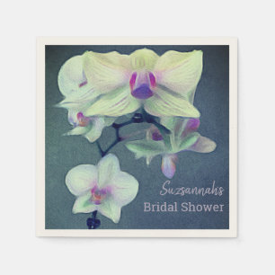 Orchid auf Blue Custom Brautparty Serviette