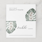 Orchid auf der Tropischen Hochzeit von Monstera Platzkarte (Außenseite Aufgefaltet)
