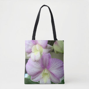 Orchid auf einem überdruckten Totbeutel Tasche