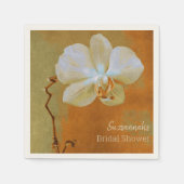 Orchid auf Orange Textur Custom Brautparty Serviette (Vorderseite)