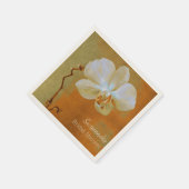 Orchid auf Orange Textur Custom Brautparty Serviette (Ecke)
