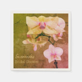 Orchid auf Orange Textur Custom Brautparty Serviette (Vorderseite)