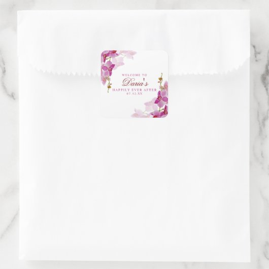 Orchid-Aufkleber Quadratischer Aufkleber (Tasche)