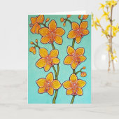Orchid Azure Bliss I Grußkarte Karte (Gelbe Blume)