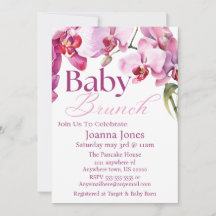 Orchid Baby Brunch/Baby Dusche Einladungskarten