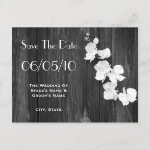 Orchid & Barnwood Wedding Speichern Sie das Datum  Ankündigungspostkarte