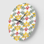 Orchid Beauty: Blumenmuster Eleganz. Große Wanduhr (Winkel)