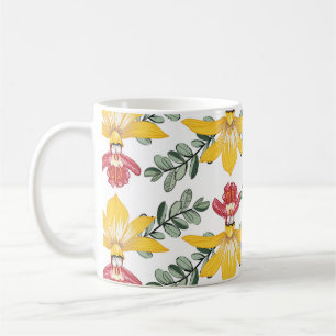 Orchid Beauty: Blumenmuster Eleganz. Kaffeetasse