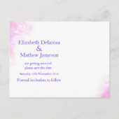 Orchid bemalt lila Blume Save the Date Karte (Rückseite)