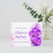 Orchid bemalt lila Blume Save the Date Karte (Stehend Vorderseite)