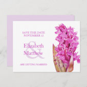 Orchid bemalte Blume Save the Date Karte (Vorne/Hinten)