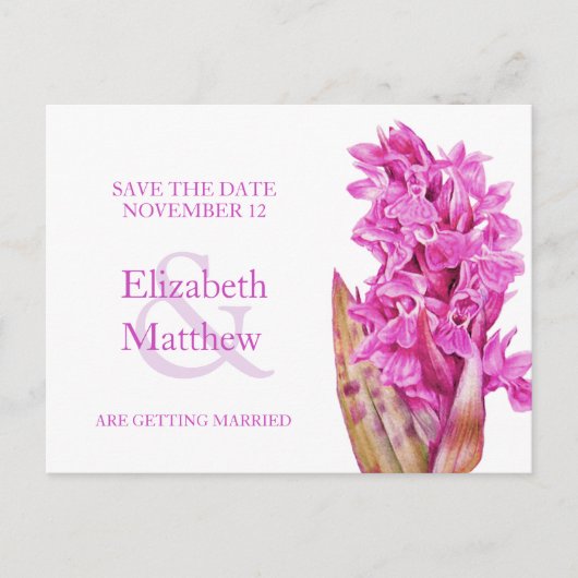Orchid bemalte Blume Save the Date Karte (Vorderseite)