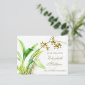 Orchid bemalte Blume Save the Date Karte (Stehend Vorderseite)