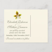 Orchid bemalte Blume Save the Date Karte (Rückseite)