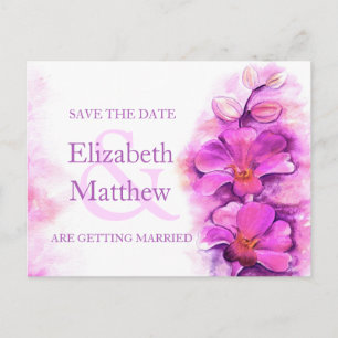 Orchid bemalte Blume Save the Date Karte