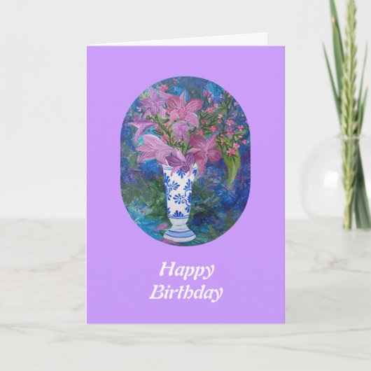 Orchid Birthday Card Karte (Vorderseite)