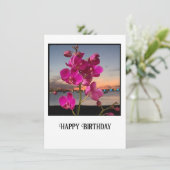 Orchid Birthday Grußkarte Dankeskarte (Stehend Vorderseite)