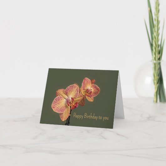 Orchid Birthday Karte (Vorderseite)