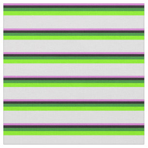 Orchid, Black, Forest Green, Green und Lavender Stoff