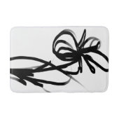 Orchid Blanc: Abstrakt weiß und schwarz Badematte (Vorderseite)