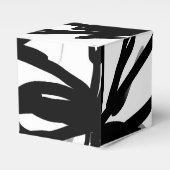 Orchid Blanc: Abstrakt weiß und schwarz Geschenkschachtel (Vorderseite)