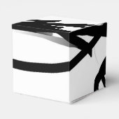 Orchid Blanc: Abstrakt weiß und schwarz Geschenkschachtel (Rückseite)