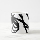 Orchid Blanc: Abstrakt weiß und schwarz Kaffeetasse (Mittel)