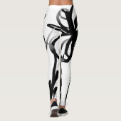Orchid Blanc: Abstrakt weiß und schwarz Leggings (Rückseite)