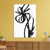 Orchid Blanc: Abstrakt weiß und schwarz Leinwanddruck (Insitu (Wohnzimmer))