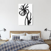 Orchid Blanc: Abstrakt weiß und schwarz Leinwanddruck (Insitu (Schlafzimmer))