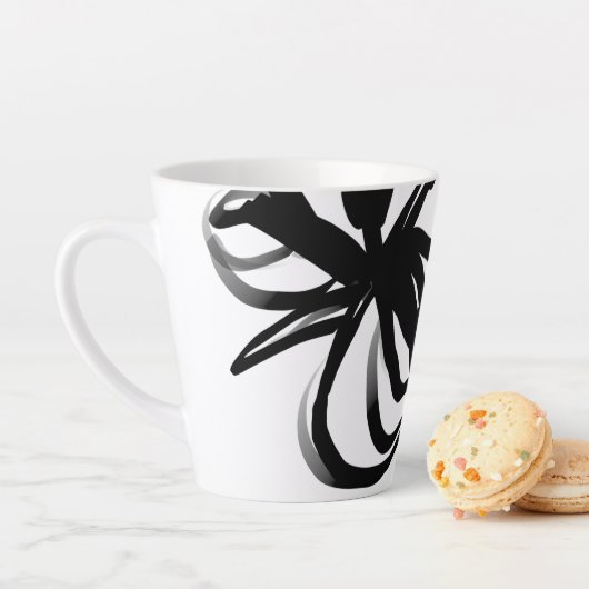 Orchid Blanc: Abstrakt weiß und schwarz Milchtasse (Beispiel)