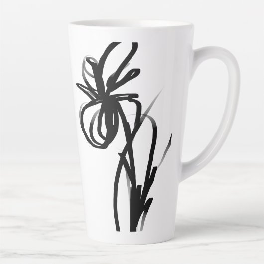 Orchid Blanc: Abstrakt weiß und schwarz Milchtasse (Rechts)