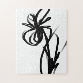 Orchid Blanc: Abstrakt weiß und schwarz Puzzle