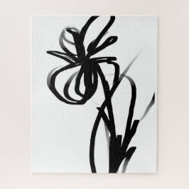 Orchid Blanc: Abstrakt weiß und schwarz Puzzle