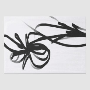 Orchid Blanc: Abstrakt weiß und schwarz Seidenpapier