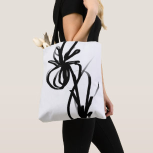 Orchid Blanc: Abstrakt weiß und schwarz Tasche