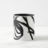 Orchid Blanc: Abstrakt weiß und schwarz Tasse (Zentrum)