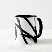 Orchid Blanc: Abstrakt weiß und schwarz Tasse (VorderseiteRechts)