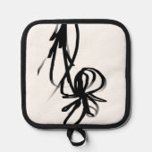 Orchid Blanc: Abstrakt weiß und schwarz Topflappen (Vorderseite)