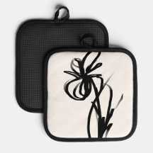 Orchid Blanc: Abstrakt weiß und schwarz