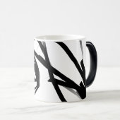 Orchid Blanc: Abstrakt weiß und schwarz Verwandlungstasse (VorderseiteRechts)