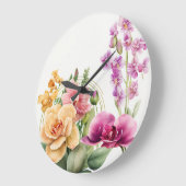 Orchid Blast Große Wanduhr (Winkel)
