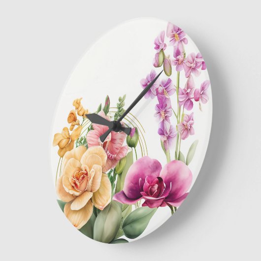 Orchid Blast Große Wanduhr (Winkel)