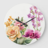 Orchid Blast Große Wanduhr (Vorderseite)